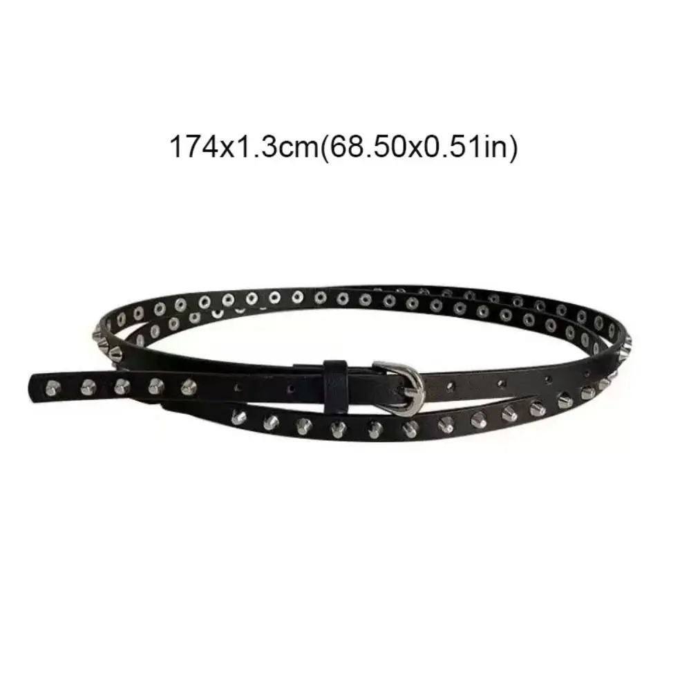 فاسق رقيقة المرأة برشام حزام اضافية طويلة مع دلو الأظافر حزام خصر من الجلد حلقة مزدوجة القوطية فستان حزام البنطال الجينز الإناث