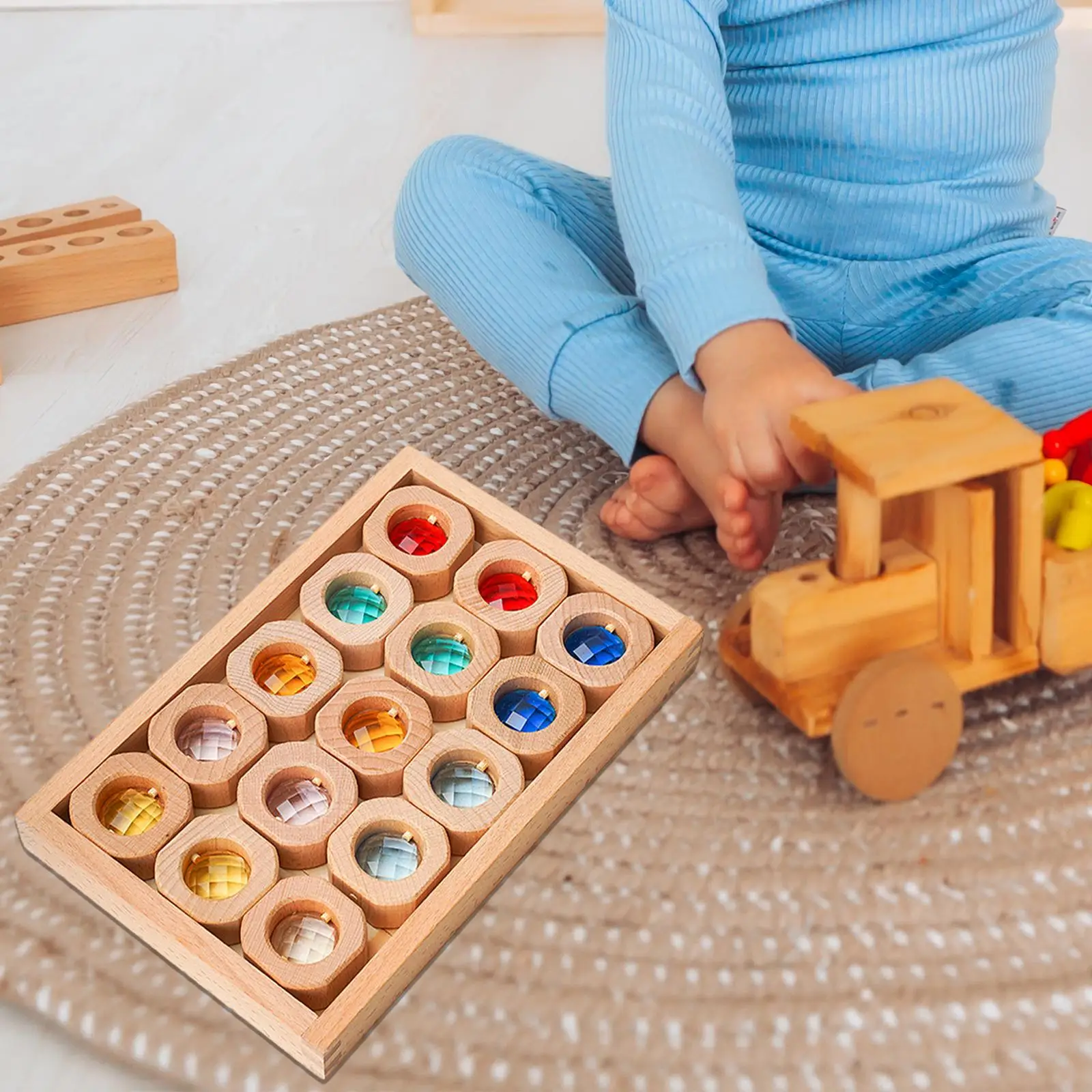 Houten bouwstenen set voor kinderen Bouwstenen voor 3-6 kerstcadeau