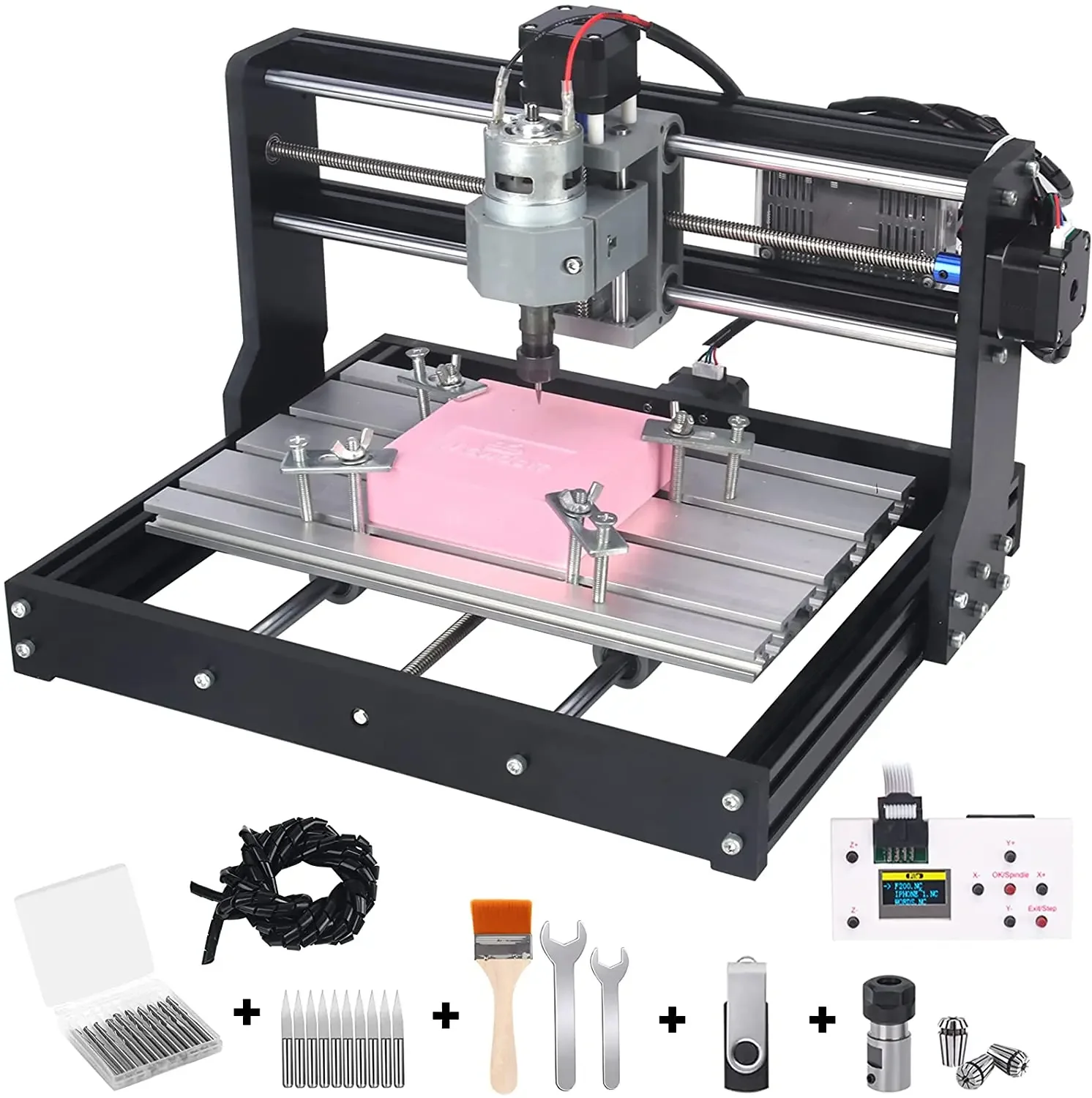 CNC 3018 Pro Wood Router Cnc Laser Carving Machine DIY 2 In 1 775 Spindle Motor (12-36V)24V 10000r/min 24V 5A Cnc3018 Pro