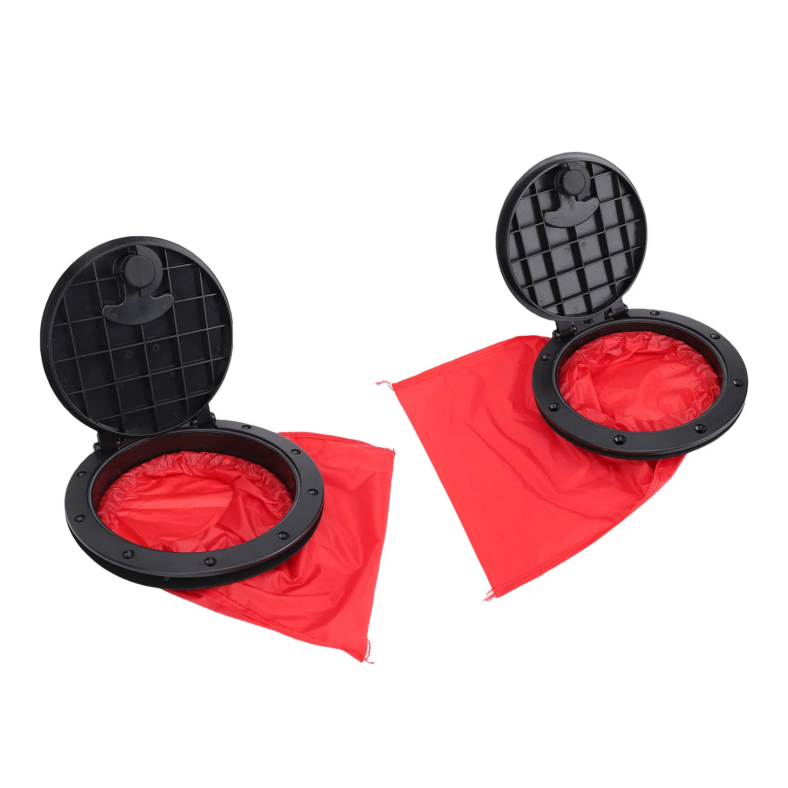 Black Deck Plate Kit Round Deck Hatch Cover with Red Waterproofing Bag for Kayak Boat Fishing Rigging Inspection Hatch