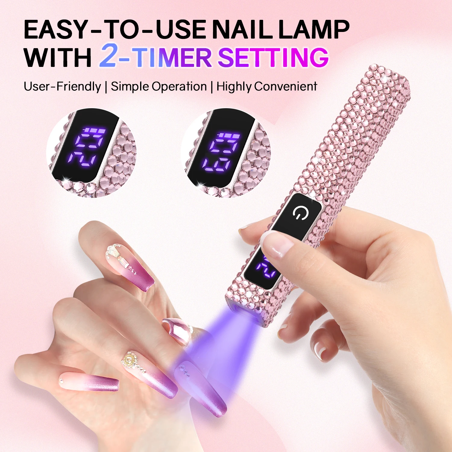 Draagbare mini UV LED-nagellamp voor gelnagels Upgrade handlamp voor manicure met touchscreen voor doe-het-zelf nagelsalons thuis