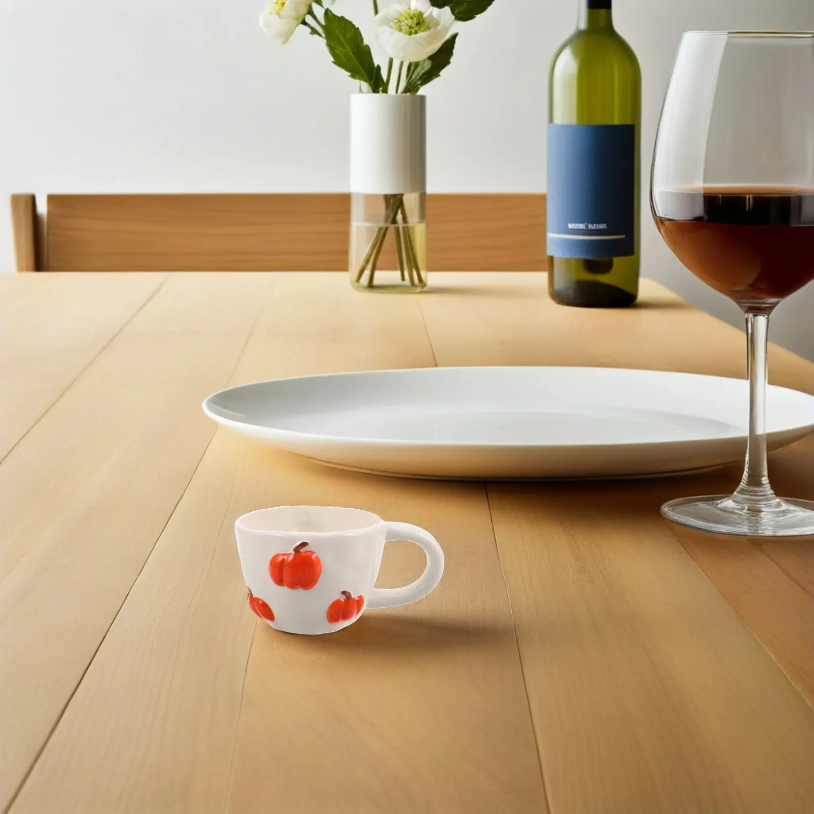 

Pumpkin Shaped Ceramic Coffee Mug 400Ml Smooth Fade-Resistant Surface Ideal for Latte Tea Cocoa Fall Thanksgiving Decoration