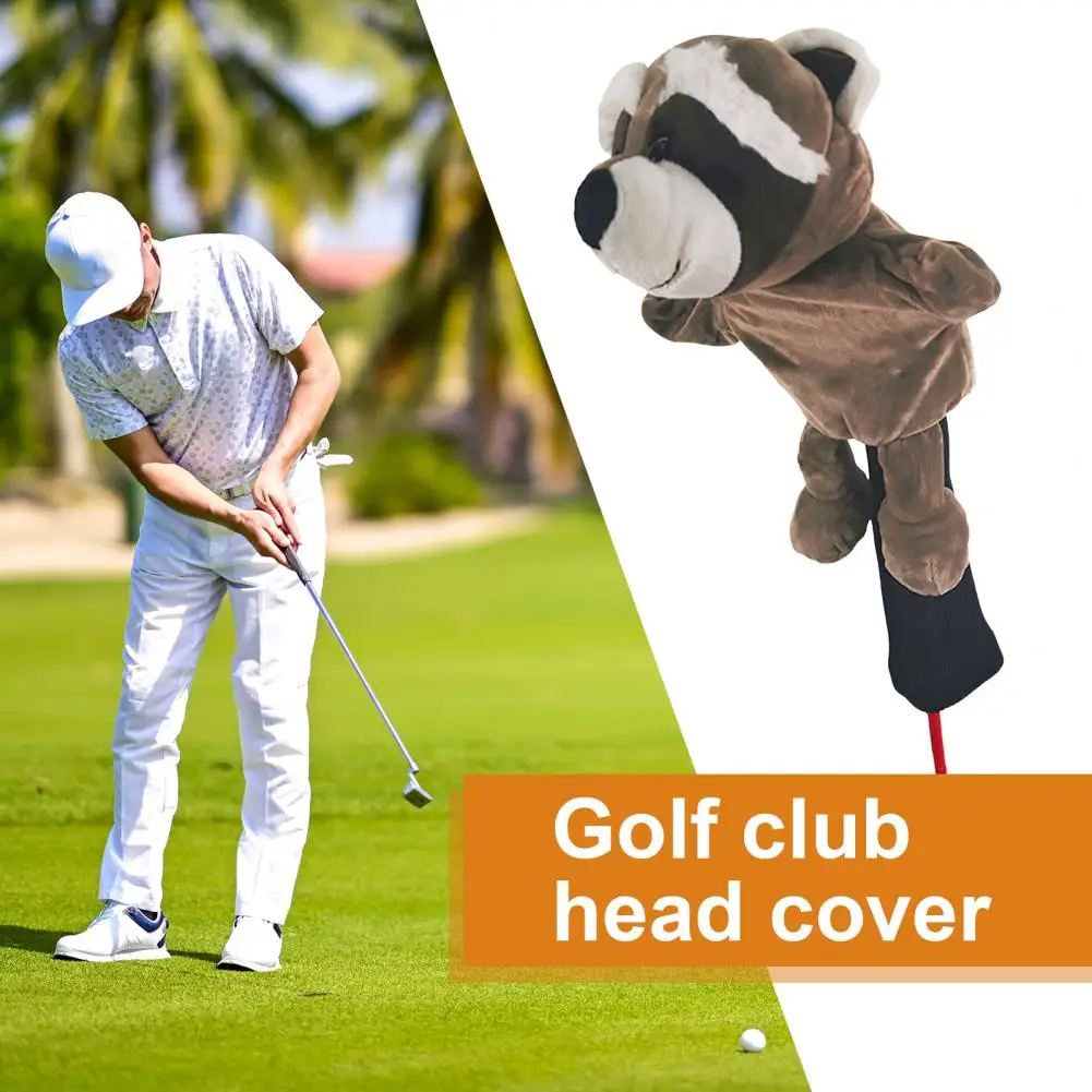 

Golf Club Head Covers Secure Fit Golf Head Covers Plush Golf Club Head Cover for Woods Drivers Lion Tiger Hippo Monkey Sheep