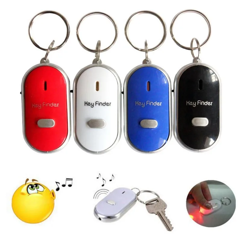 Mini Anti-lost Whistle Key Finder Flashing Beeping Remote Kids Key Bag Wallet Locators