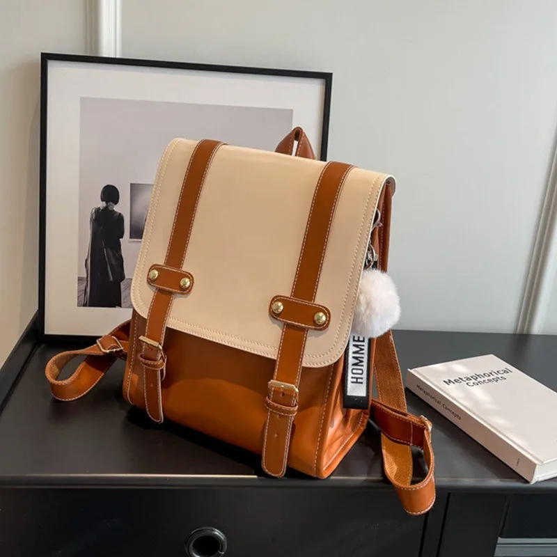 

Женская модная повседневная сумка через плечо из искусственной кожи, многофункциональный дорожный рюкзак большой вместимости для студентов двойного назначения