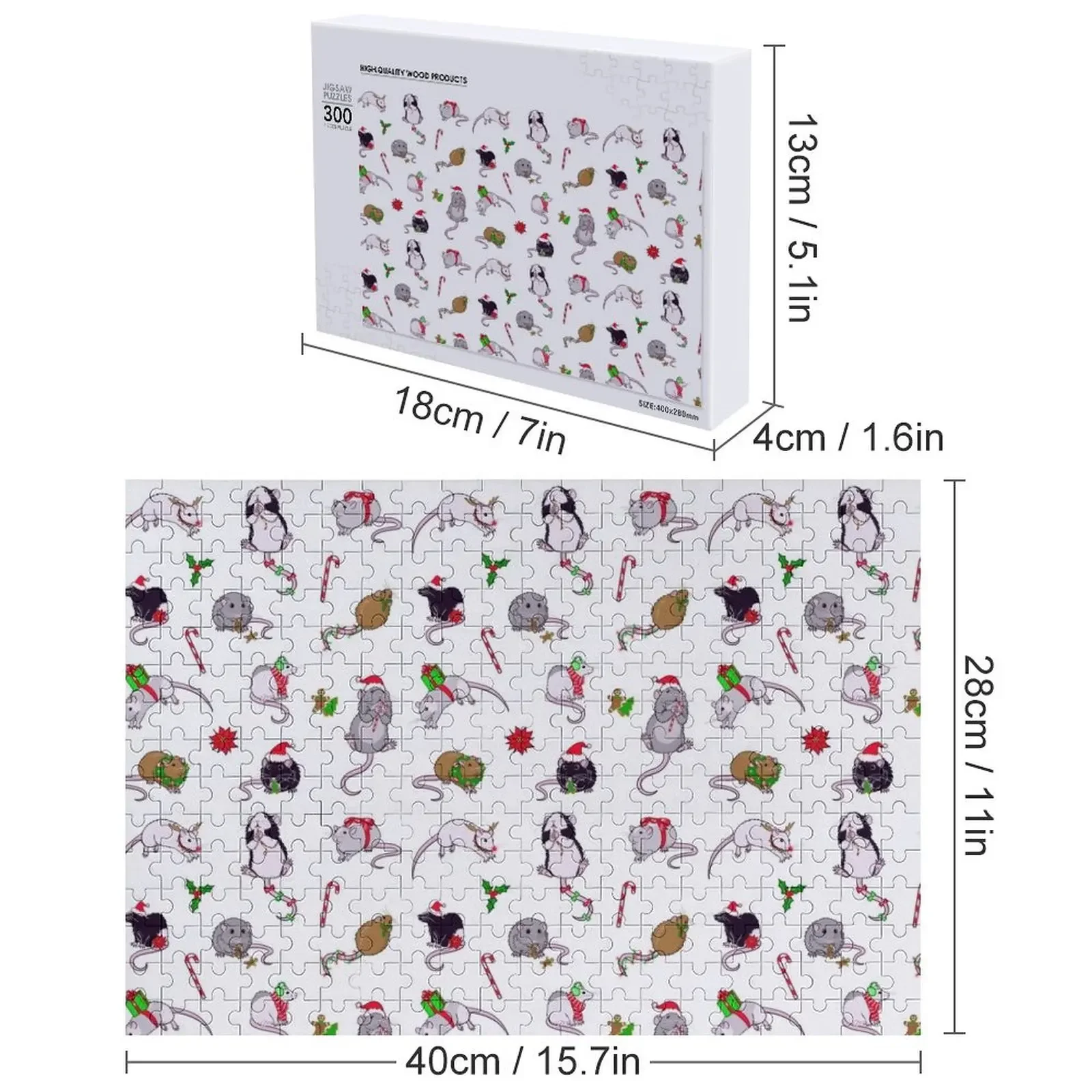 أحجية الصور المقطوعة من Ratmas Wishes ذات الاسم الخشبي المخصص للبالغين