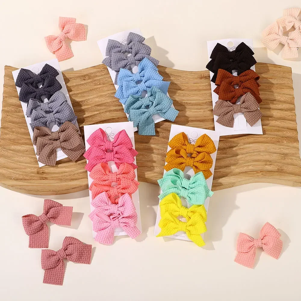 6Pcs Mini Bows Hairclips Set for Girl Toddler Classical Cheer Bowknot Hair Bangs Hairpin Kids Lovely Hair Accessories Gift Set