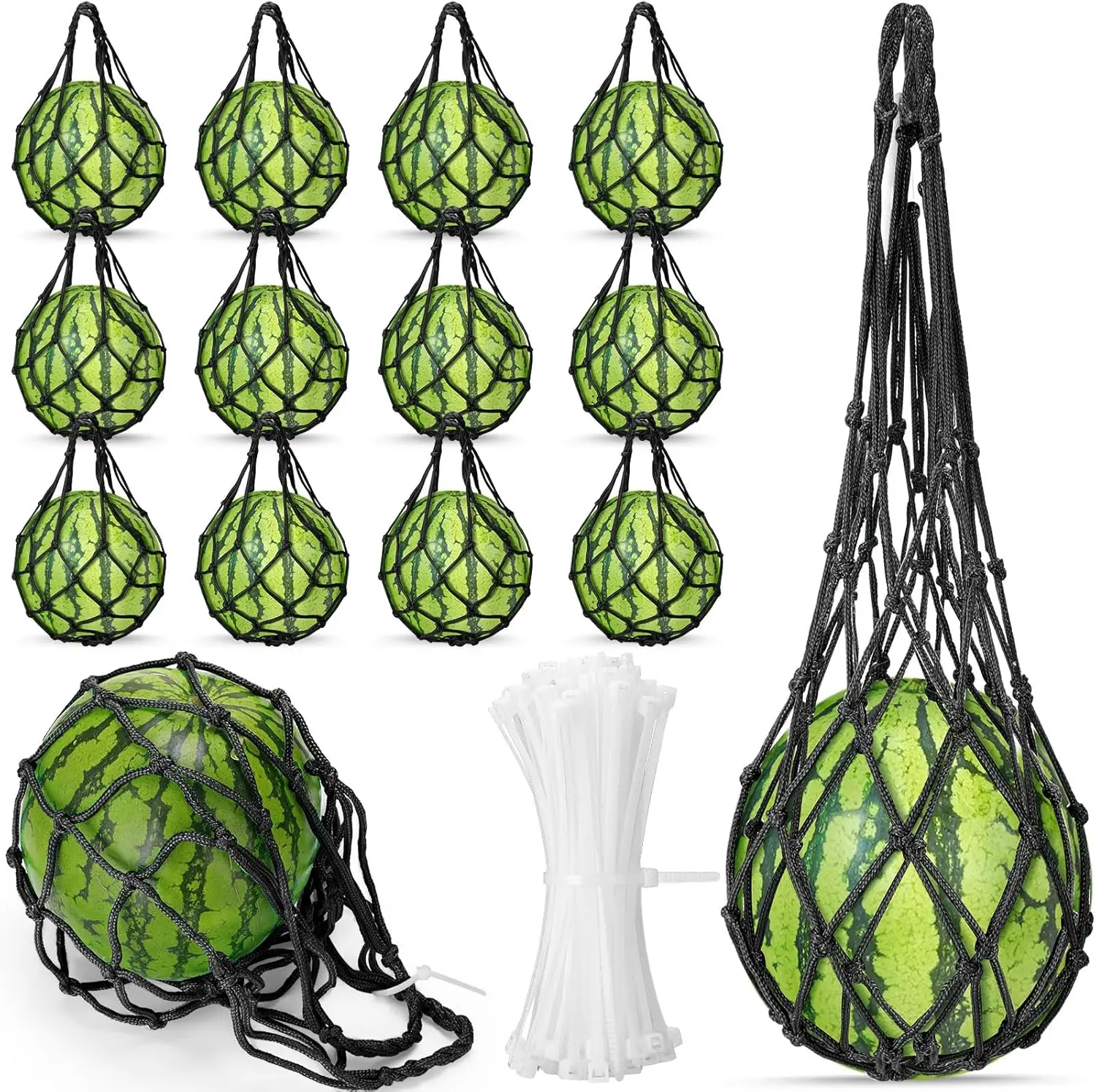 

12 Pcs Watermelon Net Melon Hammo Melon Cradle Plant And Garden Supports Pumpkin Support Hanging Bag Protects Watermelons,