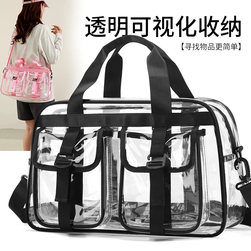 

Прозрачная дорожная сумка, дорожный рюкзак через плечо большой вместимости из ПВХ с несколькими карманами, сумка ita