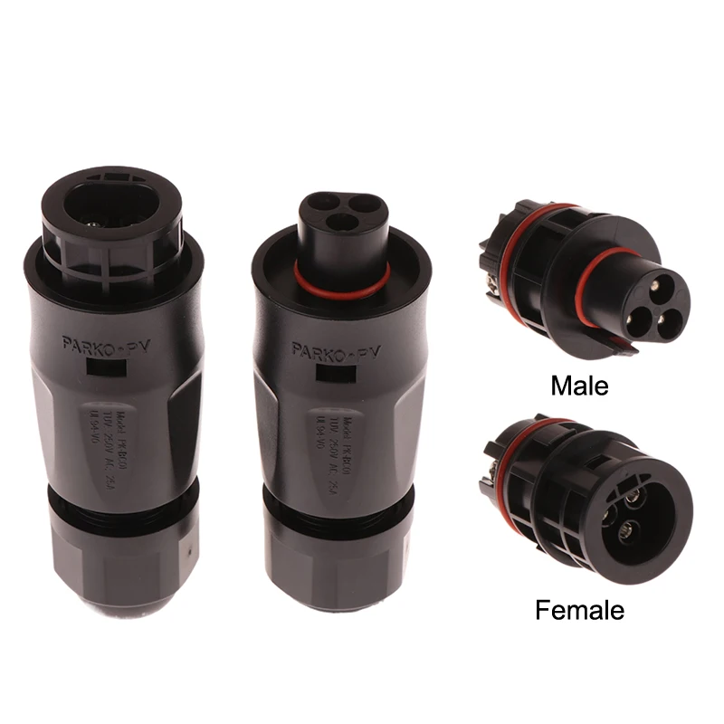 AC Male Female Bc01 3 Pin Connector IP68 for Solar Grid Tie Micro Inverter Hoymiles Deye APsystems PV Panel Power Setup Adapter