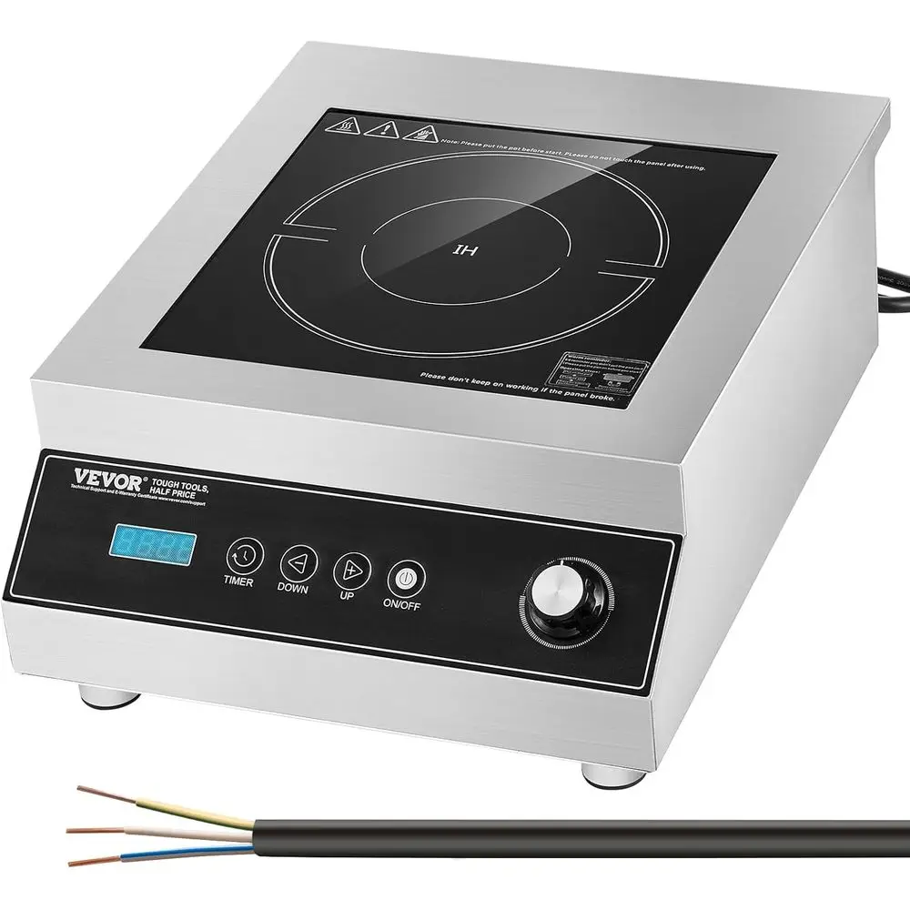 

Portable Commercial Cooktop, 5000W Induction Burner with 16 Temp Settings, Stainluntertop Induction Hot Plate with 4H Timer, Chi