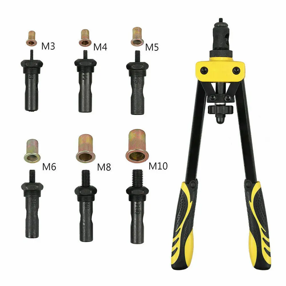 Imagem -02 - Porca de Rebite M3-m10 Mais Ferramenta de Porca de Mão Rebitador Rivnut Arma Mandrels Profissional M3-m10 Rebite Reparação Rebite 150 Peças