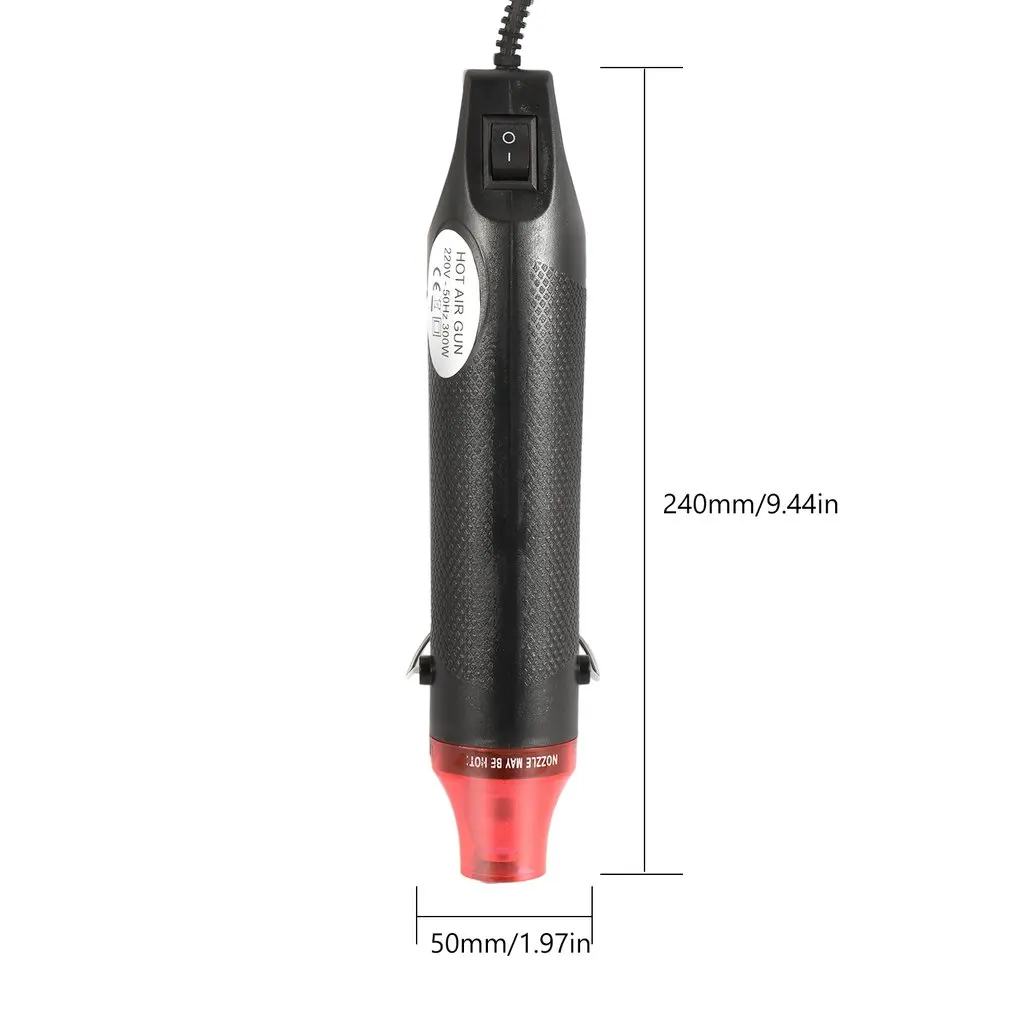 DIY Using Heat Gun Electric Power Hot Hair Dryer Soldering Wrap Blower Heater Shrink Plastic Heat Gun Repair Tool 200℃ 300W