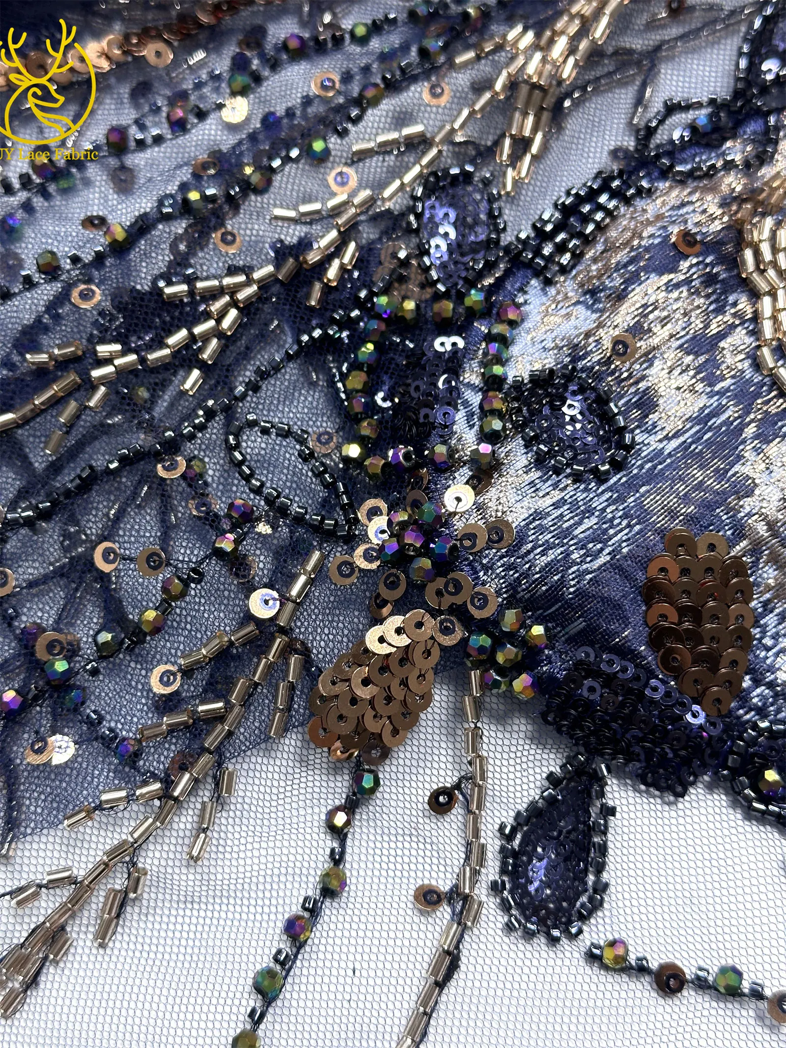 Burgunderroter neuer Design afrikanischer schwere Perlen-Chiffon-Spitzenstoff 2026 Hochwertiger nigerianischer Pailletten-Spitzenstoff für Partykleider – Detail 26