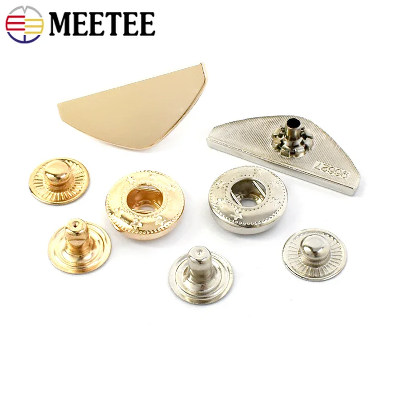 5/10/20Pcs Fashion Metal Snap Buttons Down Coat Decorative Button Sewing Botones Outerwear Overcoat Fasteners Press Stud Buckle