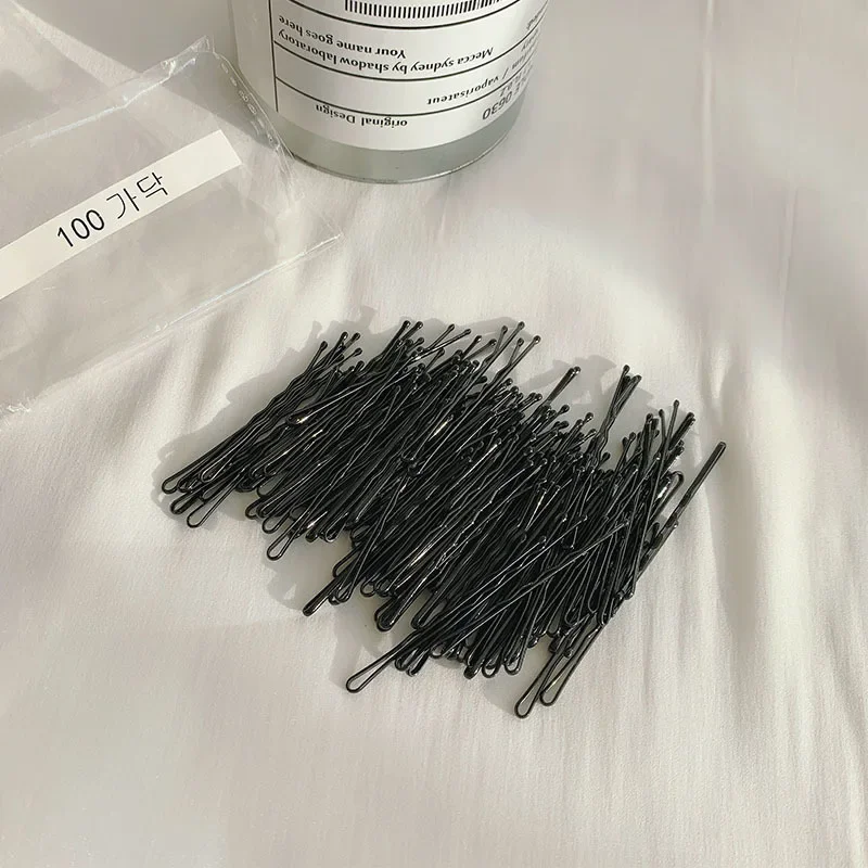 50/100pcs/200 Pcs Black Metal Steel Hair Clips for Women Bangs Side Pins Invisible Wave Curly Hairstyle Accessories Sets