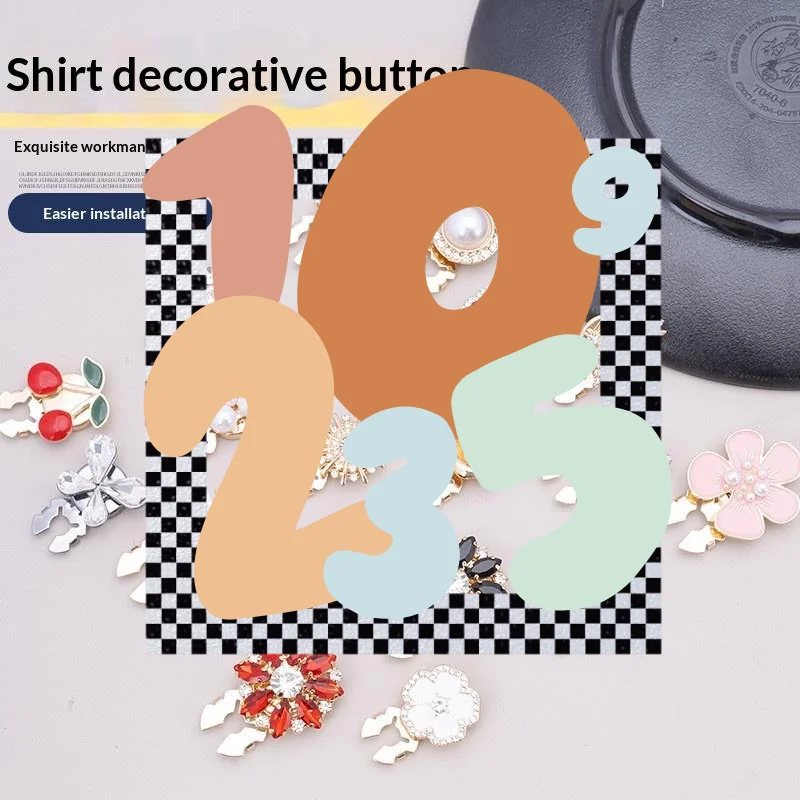 

Crystal Pearl Button Covers Detachable Clip-On Shirt Coat Decorative Buttons Sewing Button For DIY Blouses Clothing Women Men
