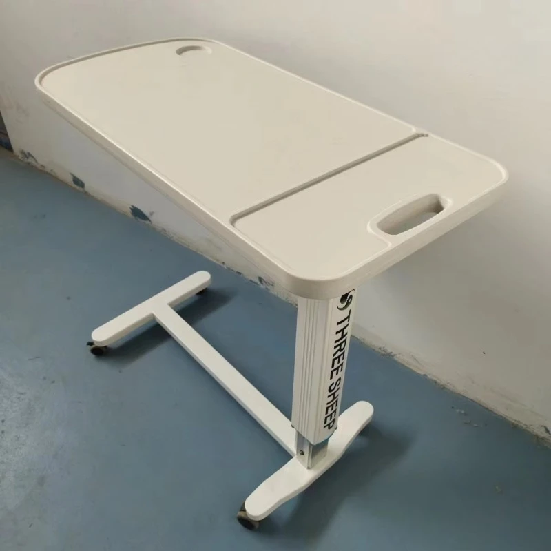 Medical Movable Dining Table Elderly Care Hospitals ABS Metal Materials Bedside Table
