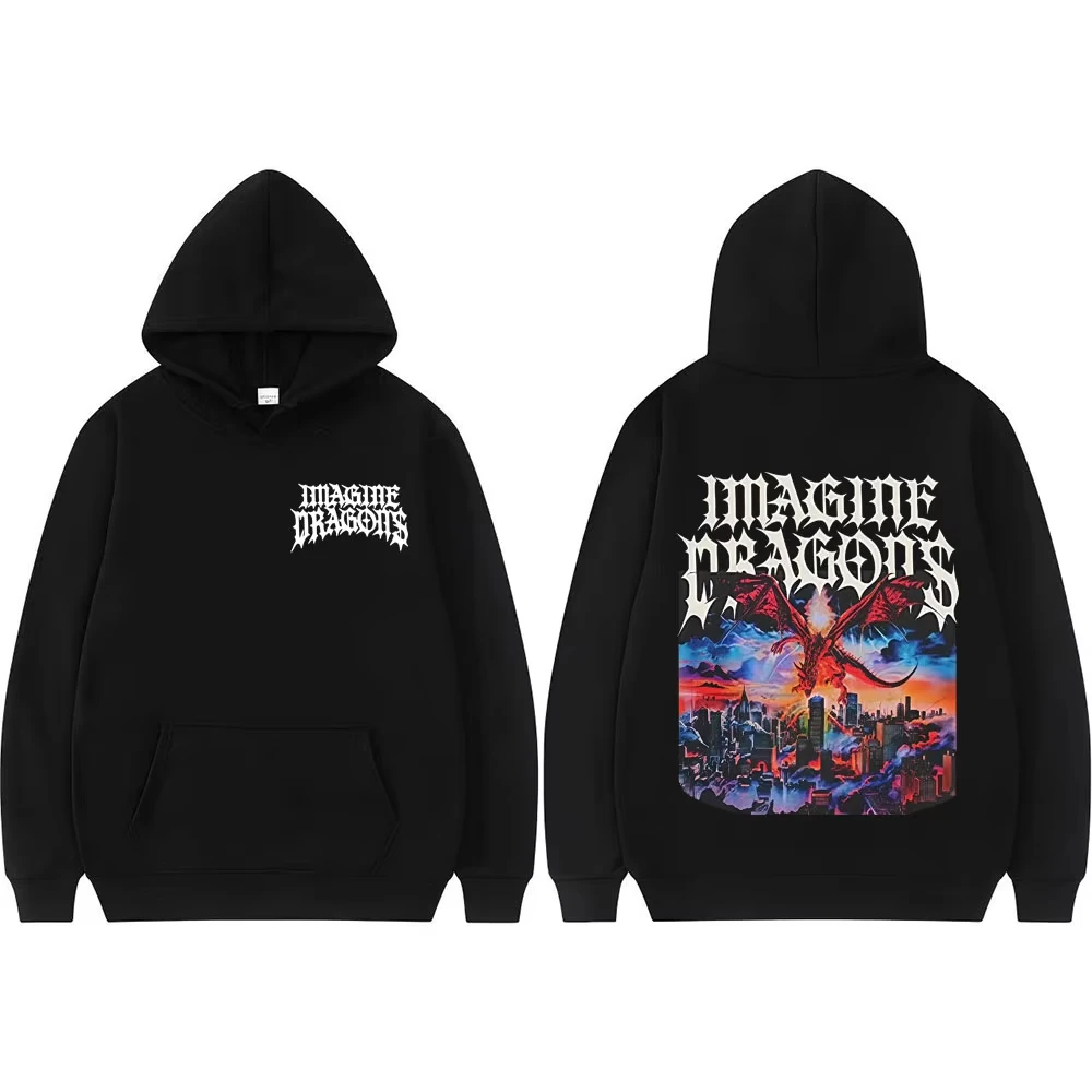 

Y2K Harajuku Imagination Dragon Rider Dragon Tour 2025 Cover Sweatshirt Men's and Women's Gothic Hoodie Fashion Long Sleeve