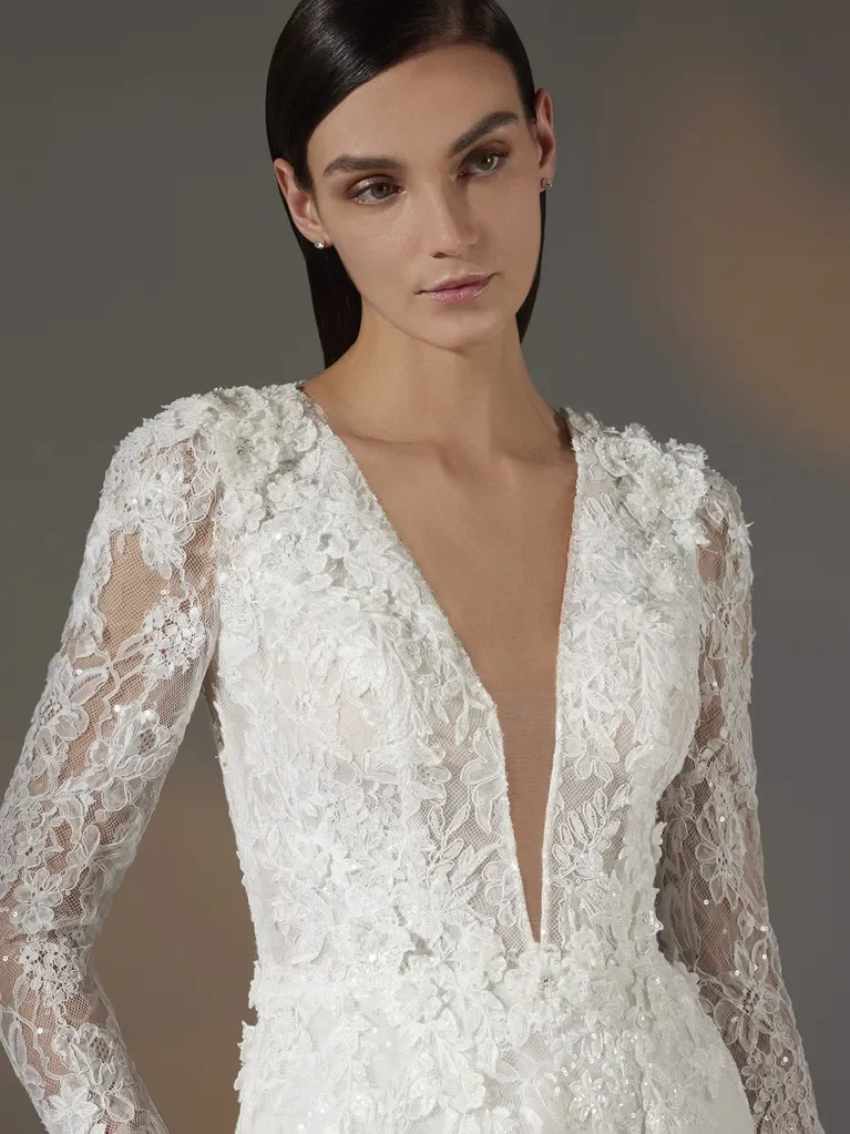 Vestido De Novia Encaje Manga Larga A line Suknia ślubna Minimalista Elegante 2025 Robe Mariage Civile Femme Abiti Da Sposa Boda