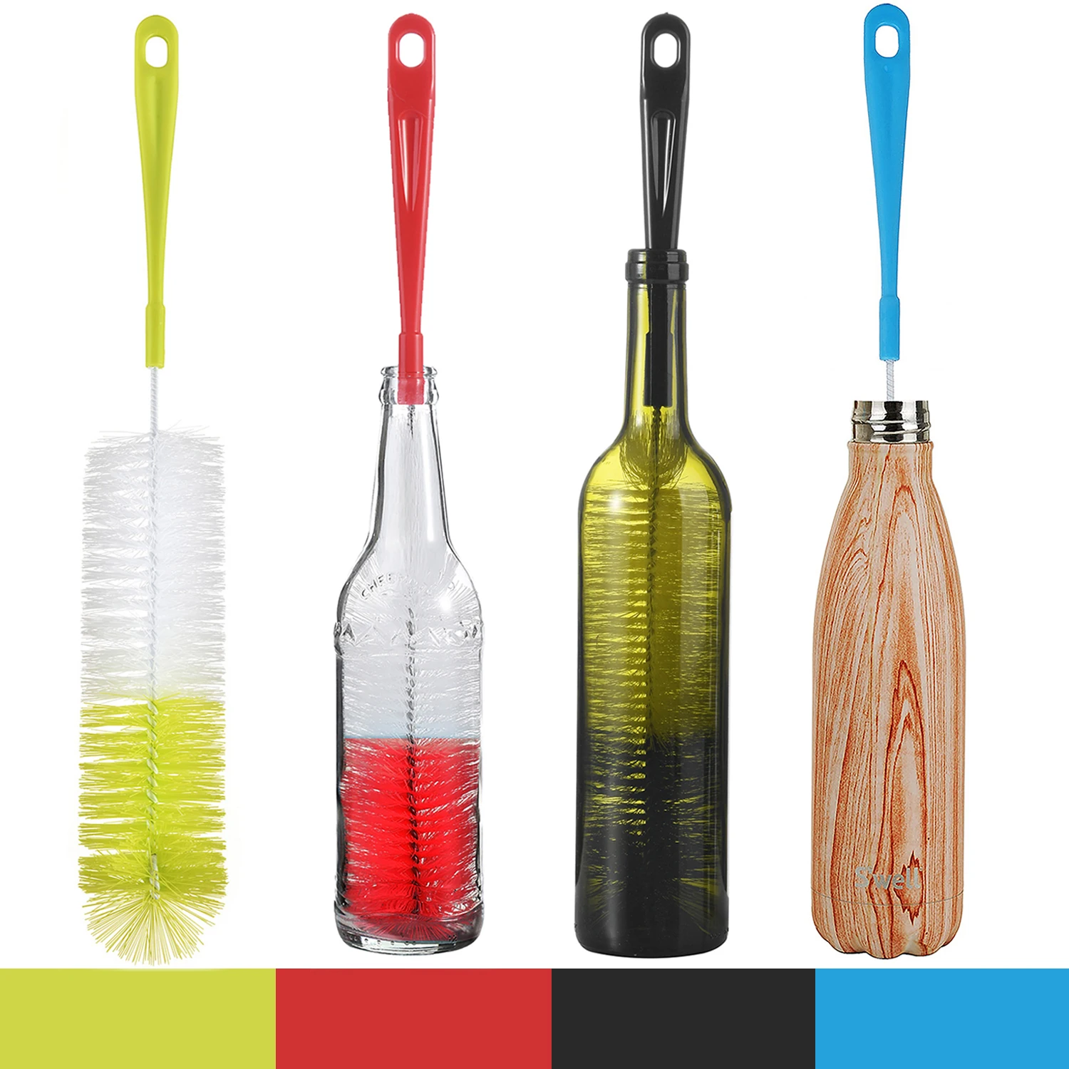 16” Long Bottle Brush Cleaner for Washing Wine/Beer/Sport Well/Thermos/Glass and Long Narrow Neck Sport Bottles