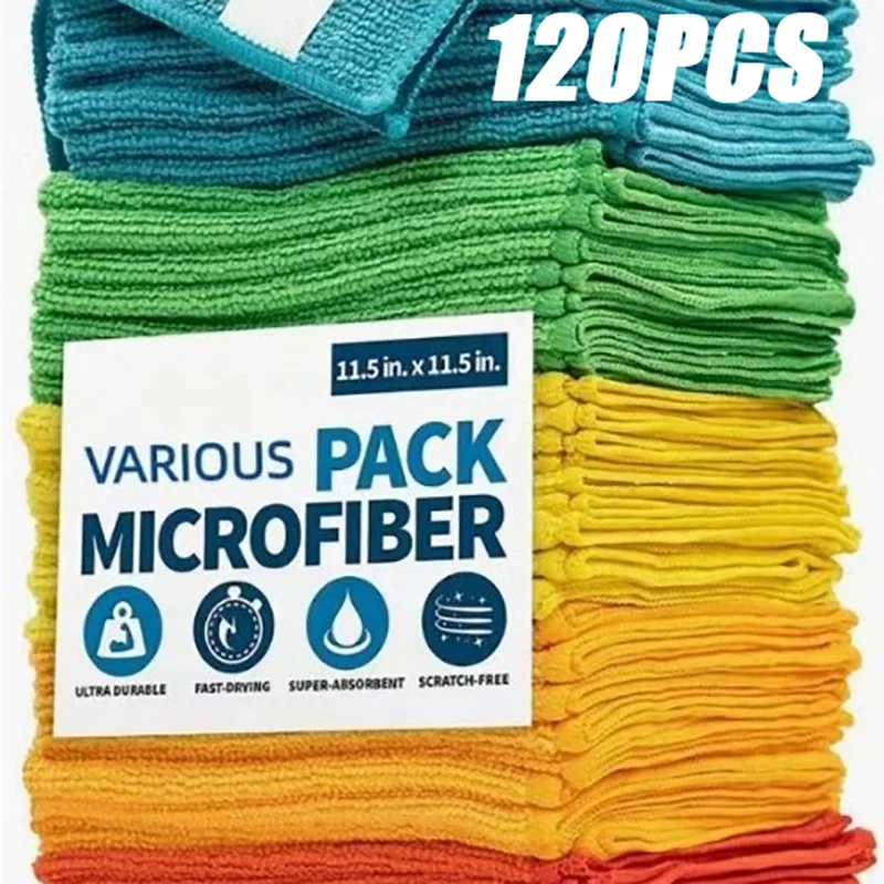 Microfiber Cleaning Cloths Lint Free Microfiber Cleaning Towel Cloths Reusable Cleaning Towels w/ Super Absorbent for Car Window