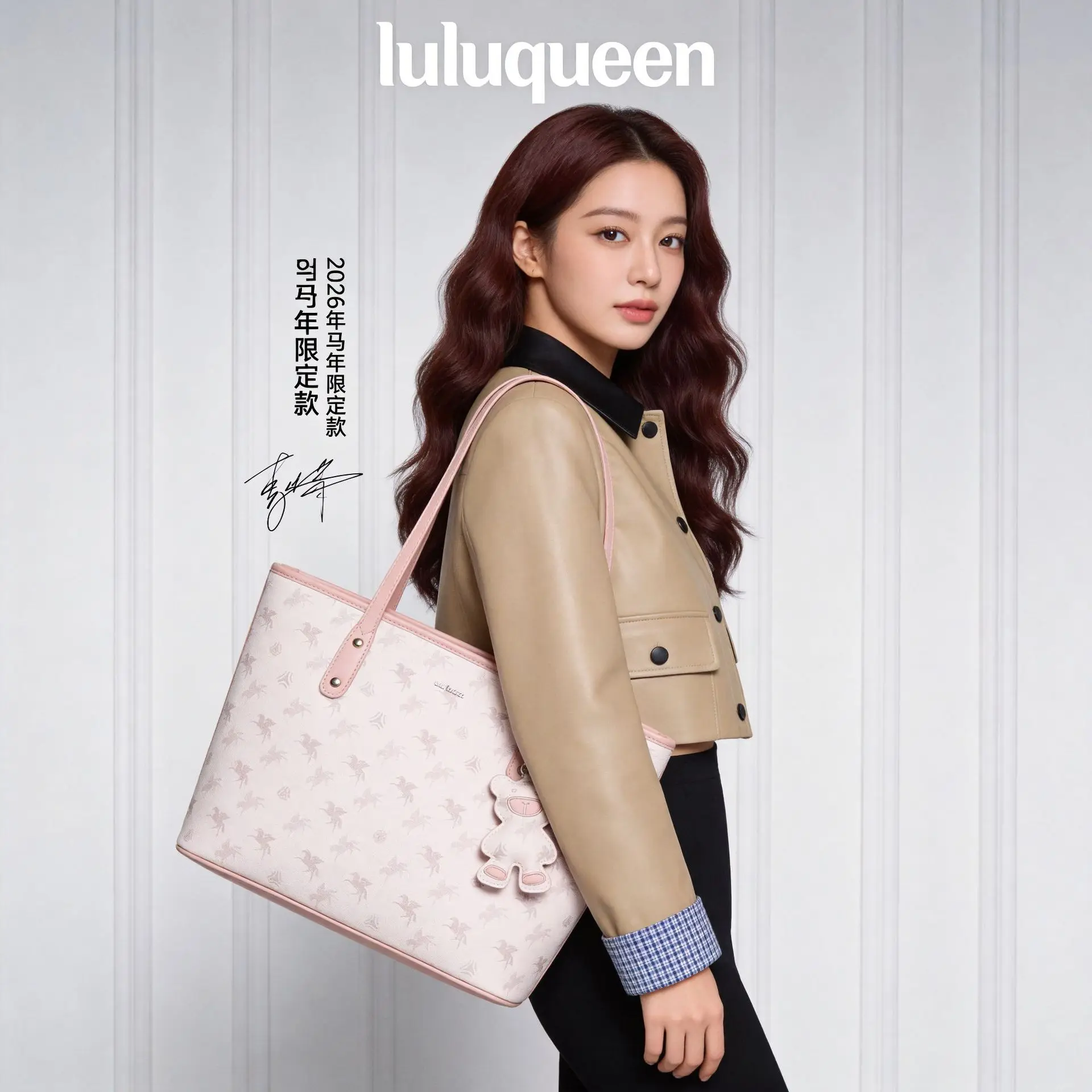 

Lulu Flying Horse Tote Bag Holiday Gift Large Capacity Underarm Styling Bag College Student Single Shoulder Commuting Big Bag