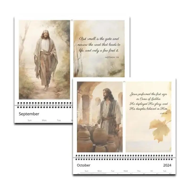 Jesus Christ Calendar 2024 Jesus Poster Calendar Inspirational Wall Decor Art Calendar Jesus theme 12 mesi Planner Calendar