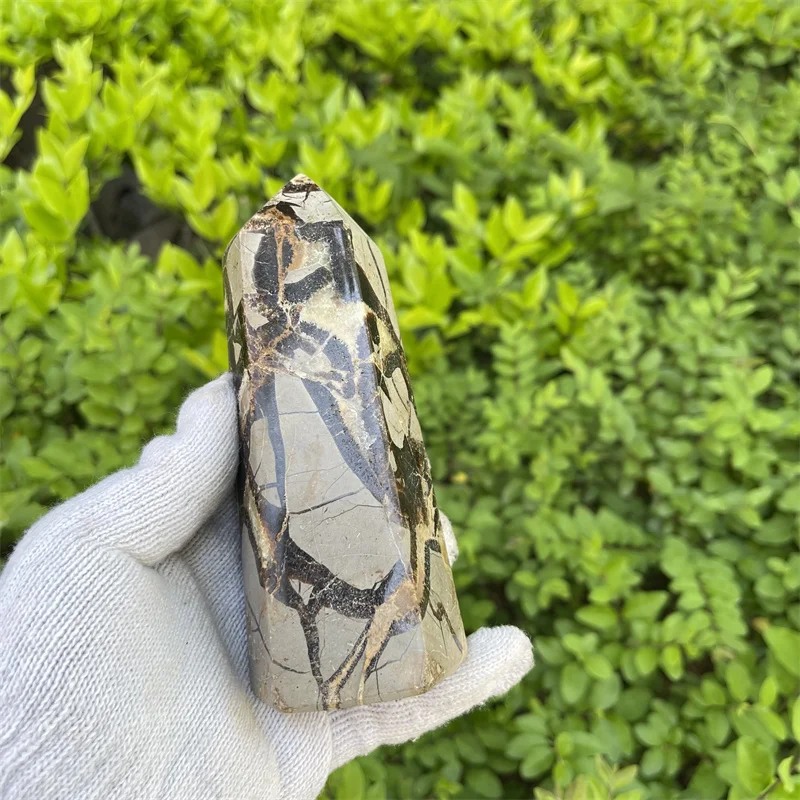 

722g Natural Crystal Point Healing Energy Stone Septarium Septarian Stone Wand Quartz Tower Reiki Meditation For Home Decoration