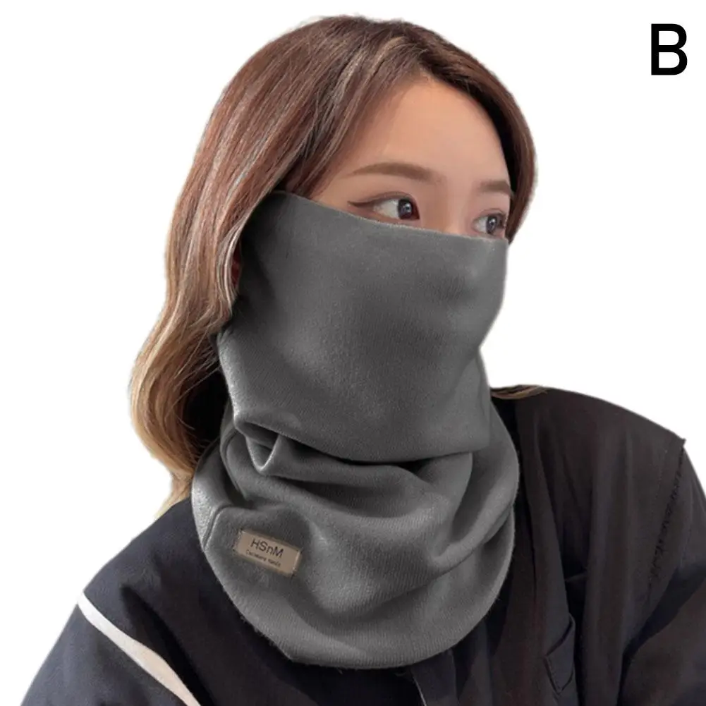 Multifunctional Winter Lady's Face Scarf Solid Color Hanging Ear Mask Windproof Neck Protection For Women Outdoor Cy D2L7