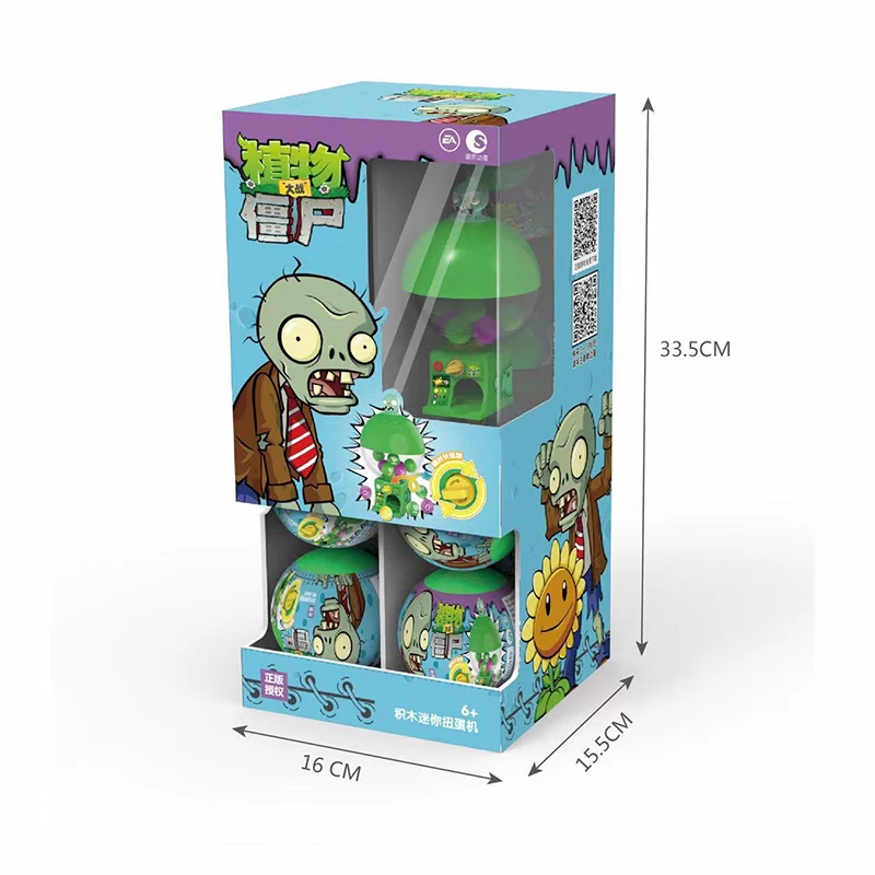 New Plants Vs Zombies Mini Gashapon Toy Set Interactive Game Props Genuine Authorized Toy Ornaments Game Model Kids Boy Toy Gift