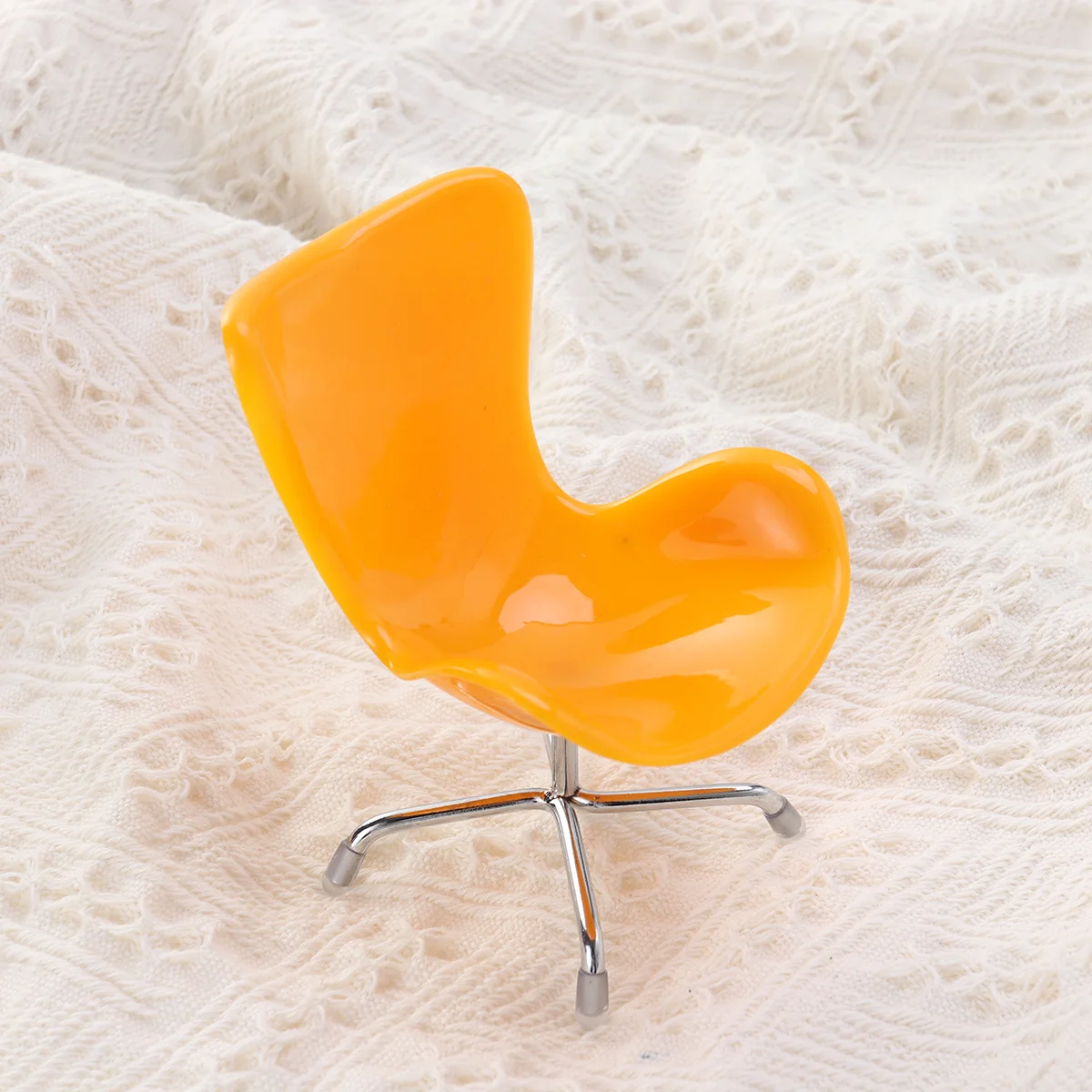 1 قطعة كرسي كمبيوتر صغير لقفص هامستر القنفذ قاعدة معدنية بلاستيكية صغيرة للحيوانات الأليفة سطح أملس أثاث صغير أصفر #2