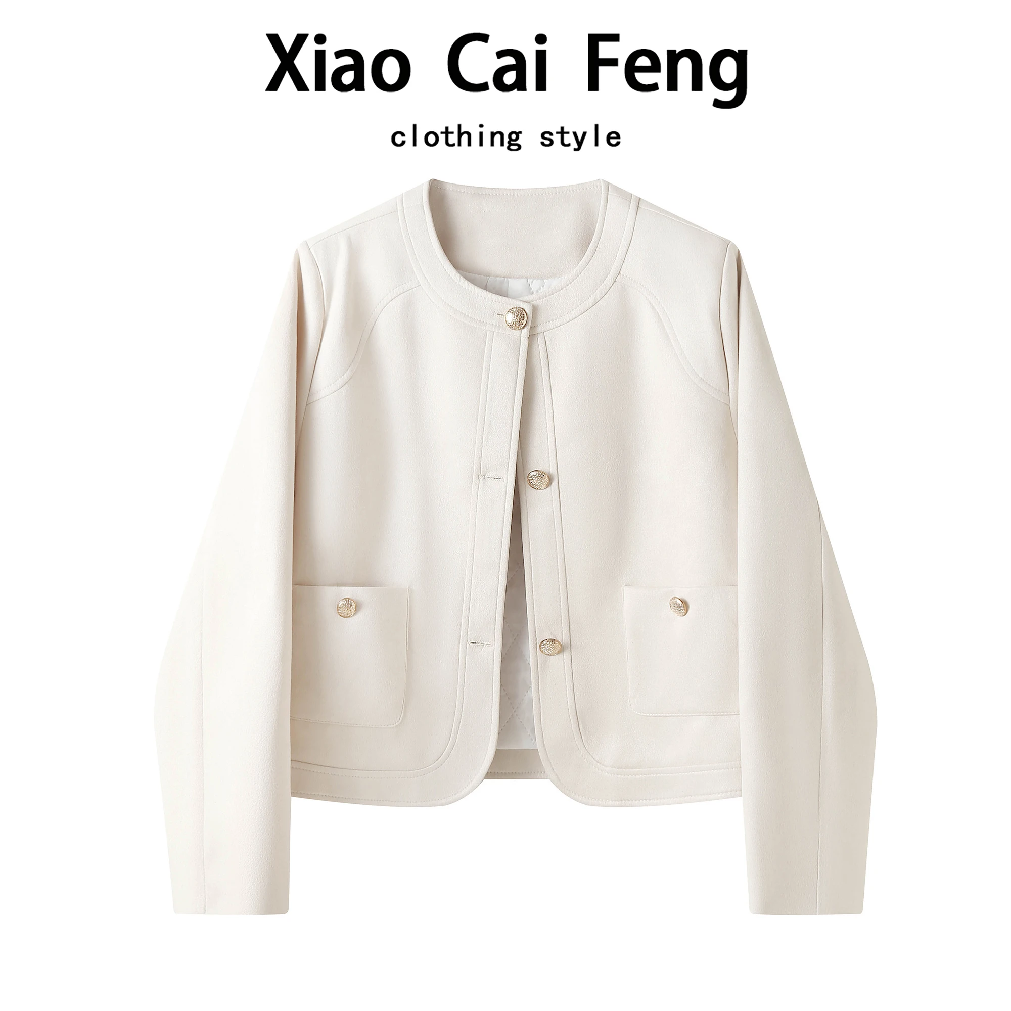 

Ele ort Suede Jaet Женская круглая верхняя одежда на пуговицах для похудения для осенней моды, уникальная и сли