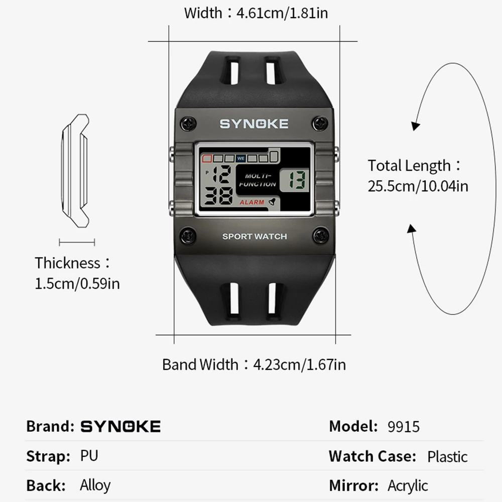 Mens Digital Sports Watch, Big Numbers, Large Display Face Big Digits, Easy to Read, Waterproof, Running Outdoor Military Watch