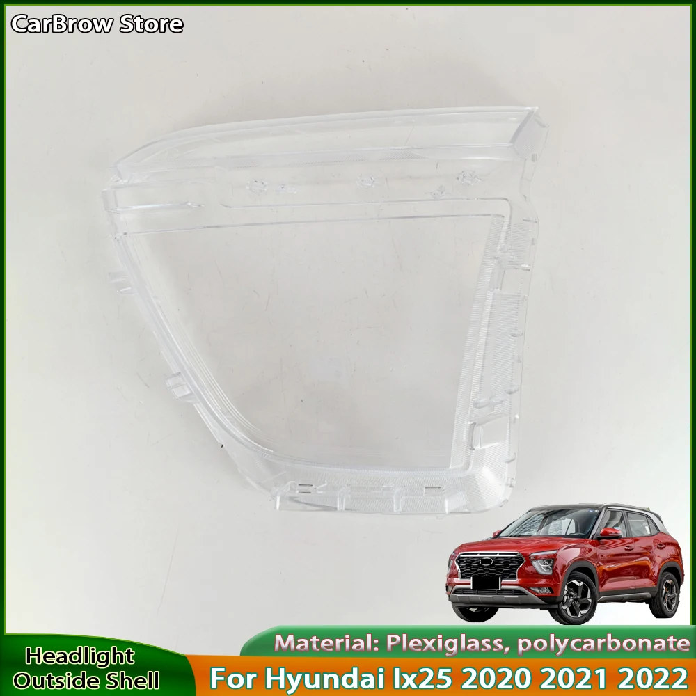 

For Hyundai Ix25 2020 2021 2022 Car Accessories Headlight Housing Shell Lamp Shade Lens Transparent Headlamp Cover Plexiglass