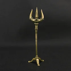 Greek Mythology Poseidon Trident Brass Figurines Desk Decoration with Base Can Stand Sea God Ornaments Souvenir