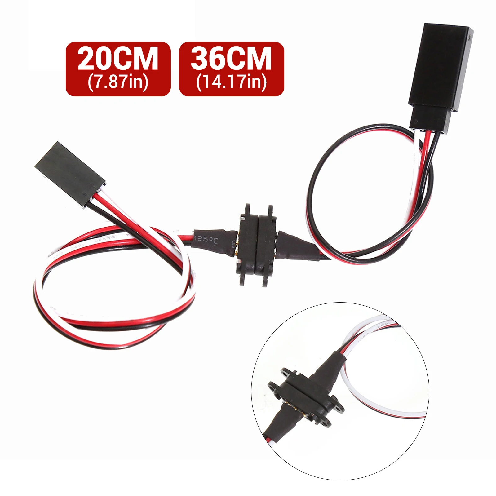 

RCTOYFUN Magnetic Snap-on JR Extension Cable 1-to-2 Y Cable for RC Models