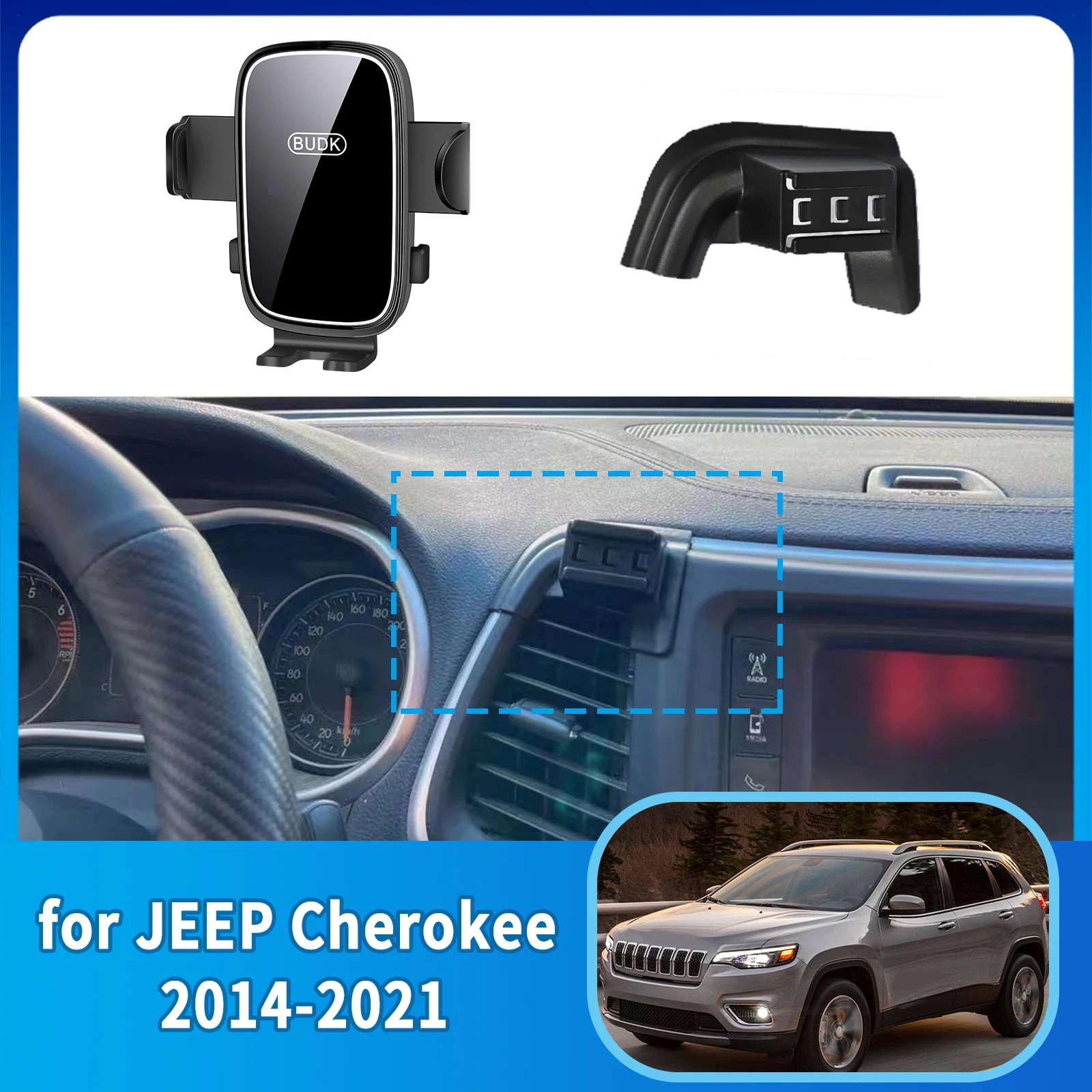 

Car Mobile Phone Holder Accessories for JEEP Cherokee 2014~2021 GPS Bracket Navigation Stand Auto