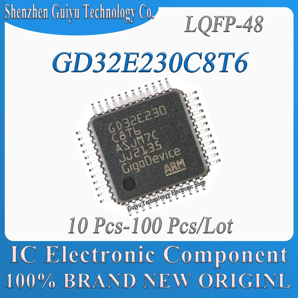 10Pcs-100Pcs/Lot GD32E230C8T6 LQFP-48 GD32E230C8 GD32E230 GD32E GD32 GD IC MCU Chip