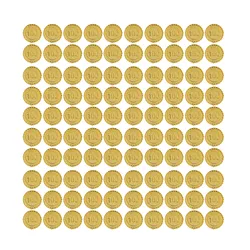 Z30 100PCS Treasure Coins Set High Simulation Detailed Pretend Plastic Toy Prop Coins Board Games Party Decorations 100 Denomina