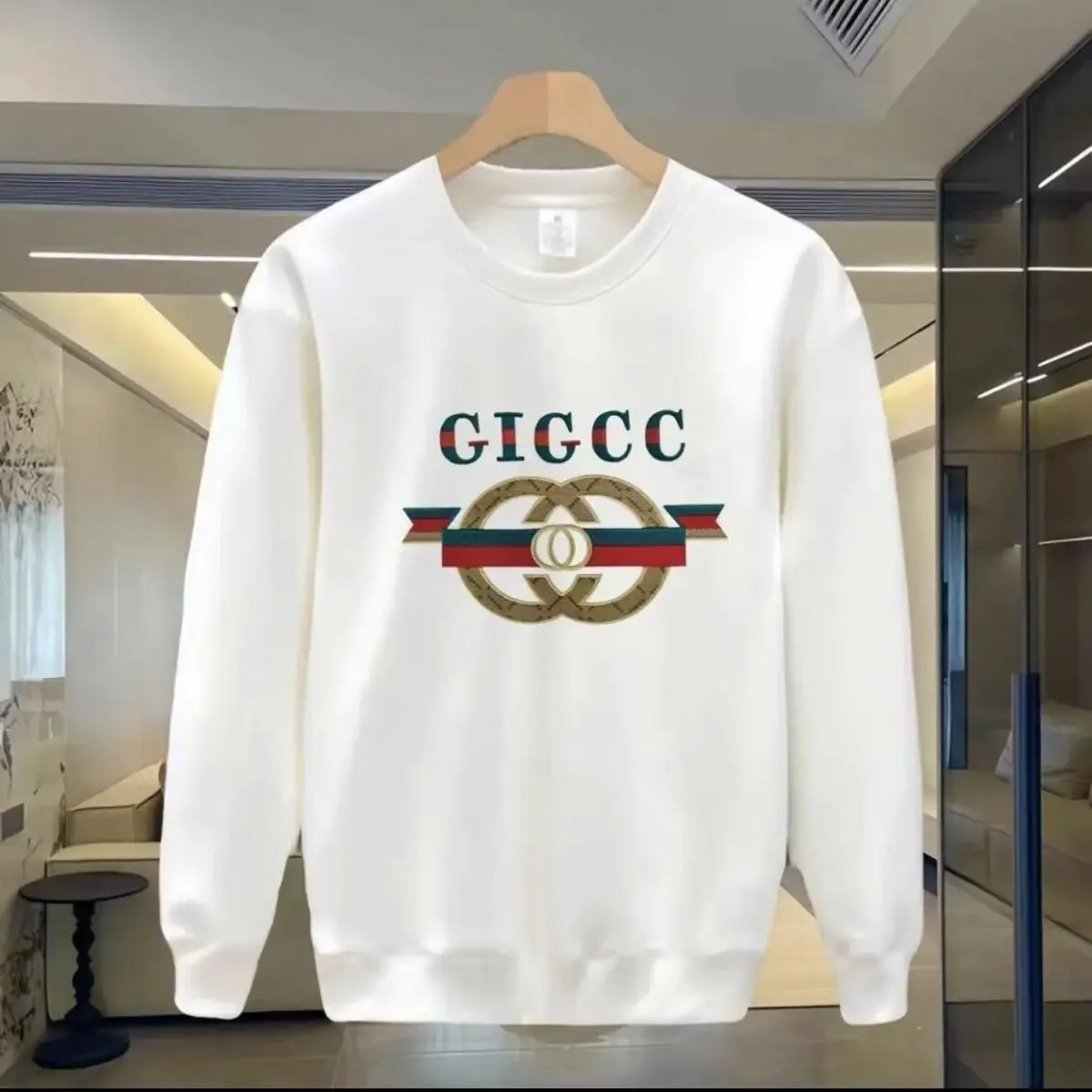 

High-end light luxury velvet thickened round neck pullover long-sleeved sweater T-shirt casual jacket trendy top