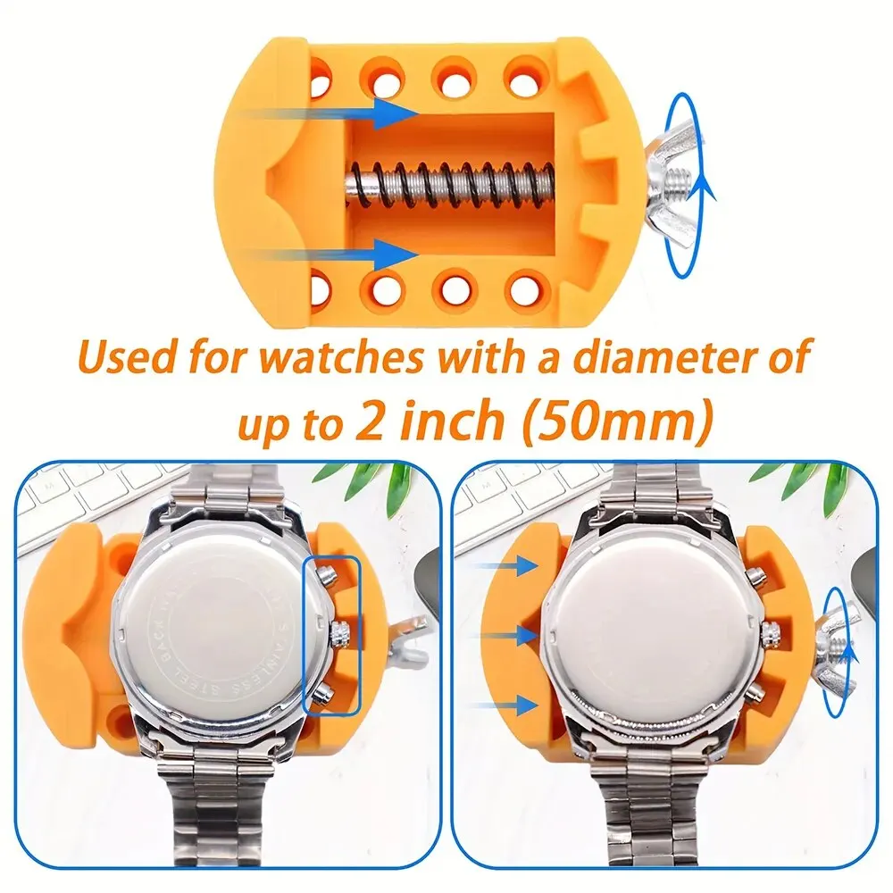 Watch Adjustable Opener Back Case Cover Press Closer Remover Fixing Holder Case Repair Watchmaker Tool movement Dial Fixer image 4