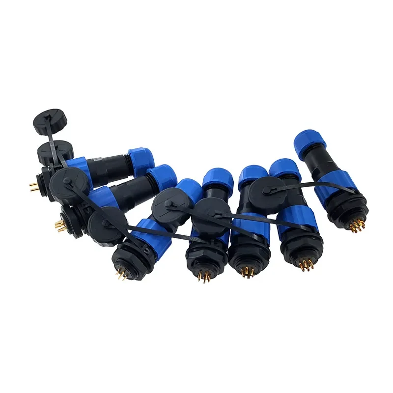 SP16 Waterproof IP68 Power Cable Connectors Set Male Plug & Female Socket 2pin/3/4/5/6/7/8/9 Pin for Electrical Wiring
