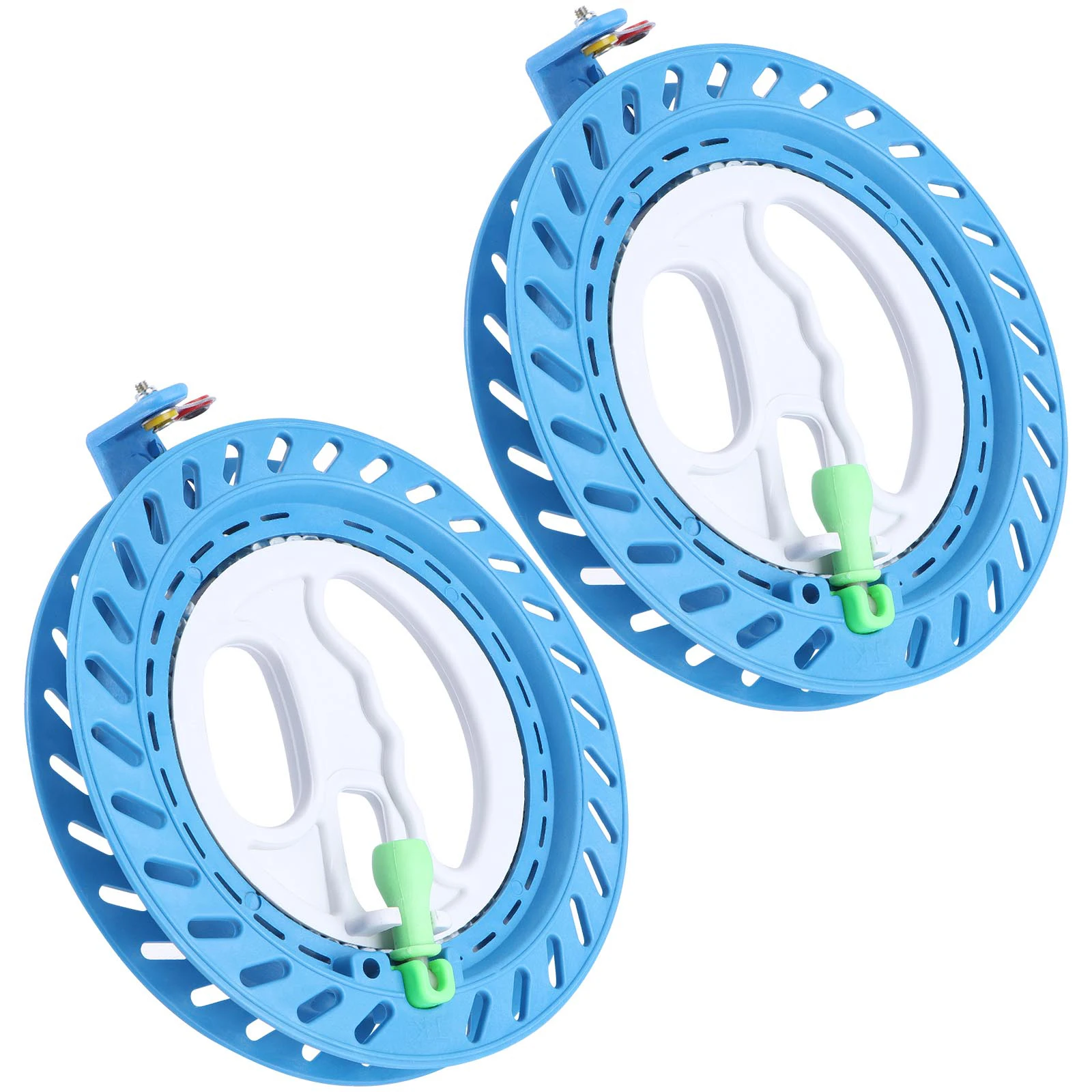 Bobine de ligne de cerf-volant portative en plastique ABS de 18Cm, verrouillable avec poignée ergonomique pour outils de vol en plein air, rouge et bleu, 2 pièces