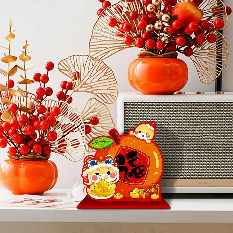 

2025 New Year Decoration Desktop Ornaments New Year 2025 Table Topper Red Holiday Supplies Cute Snake Table Decorations For
