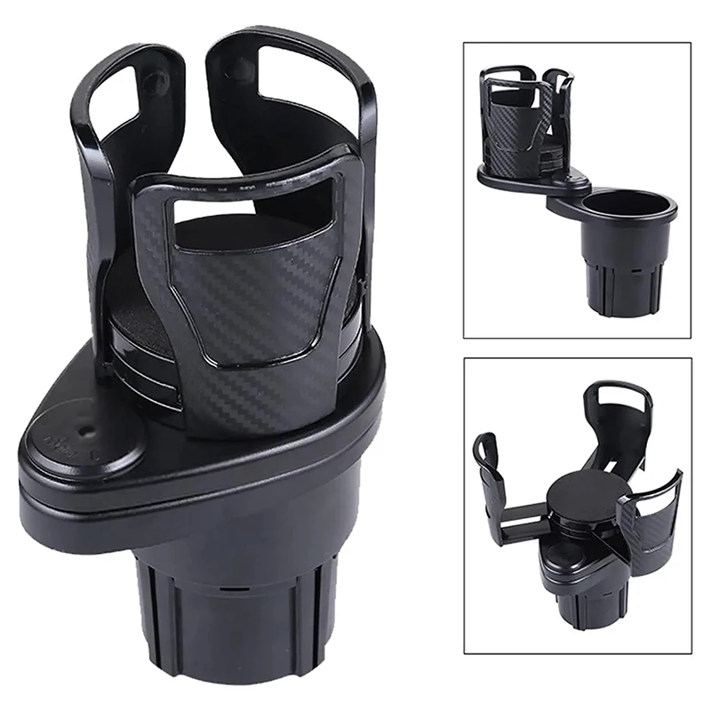 Car Cup Holder Expander 2 In 1 Multifunctional Automotive Drink Mount With 360° Rotating Adjustable Car Storage Supplies