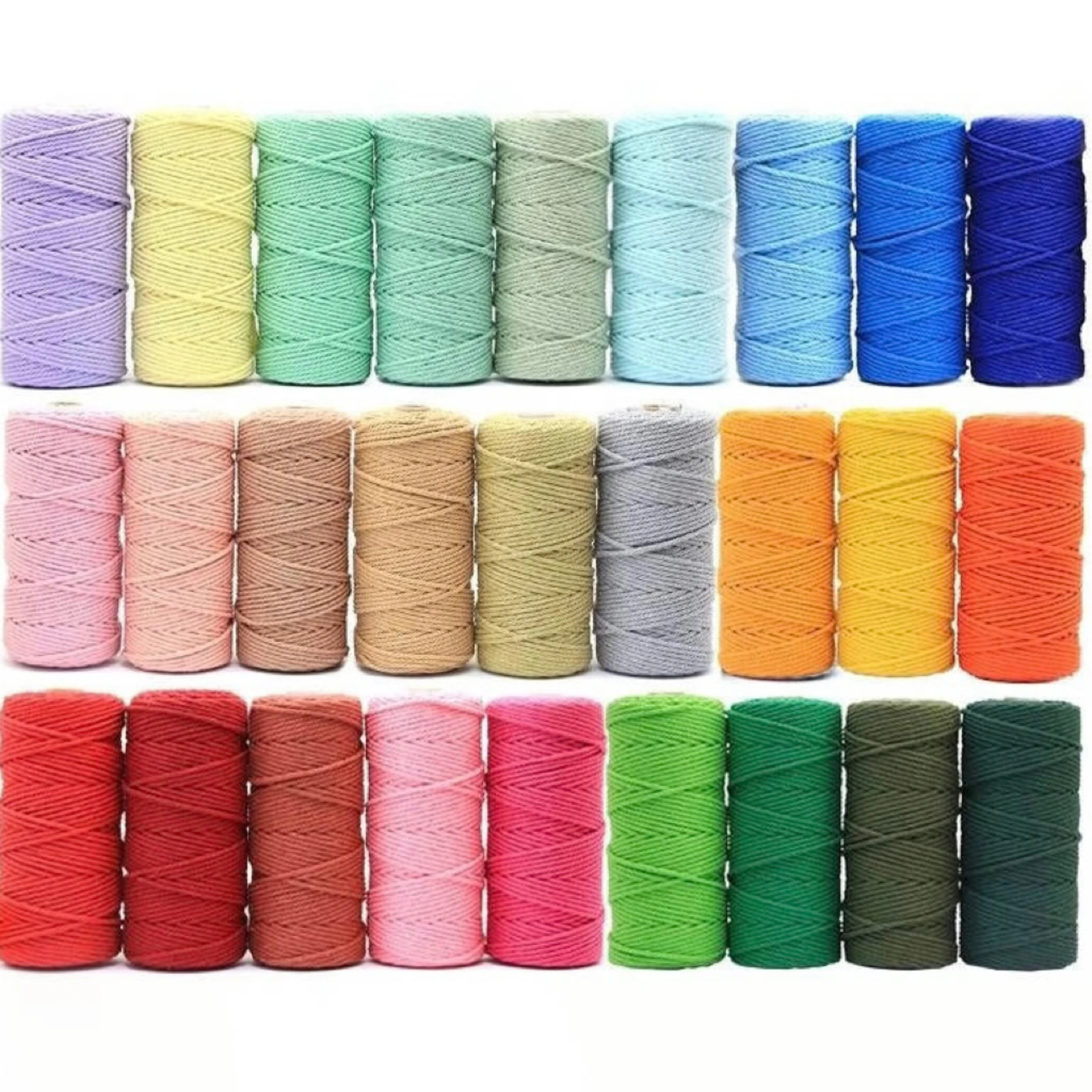 Multicolour 3mm 10Meters Macaroon Cotton Rope Macrame Colorful Thread for Handwork DIY Material Room Wall Hanging Decoration