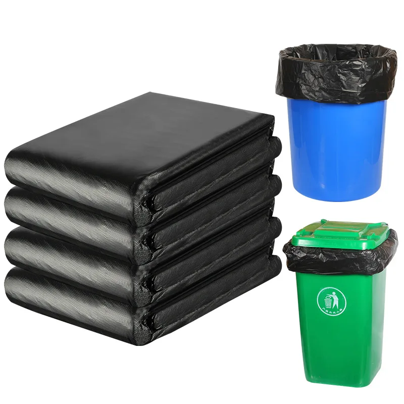 5PCS 33 GallonThickened Oversized Black Trash Bags Heavy Dust Trash Bags Oversized Garbage Bags for Kitchen Large Garbage Bags