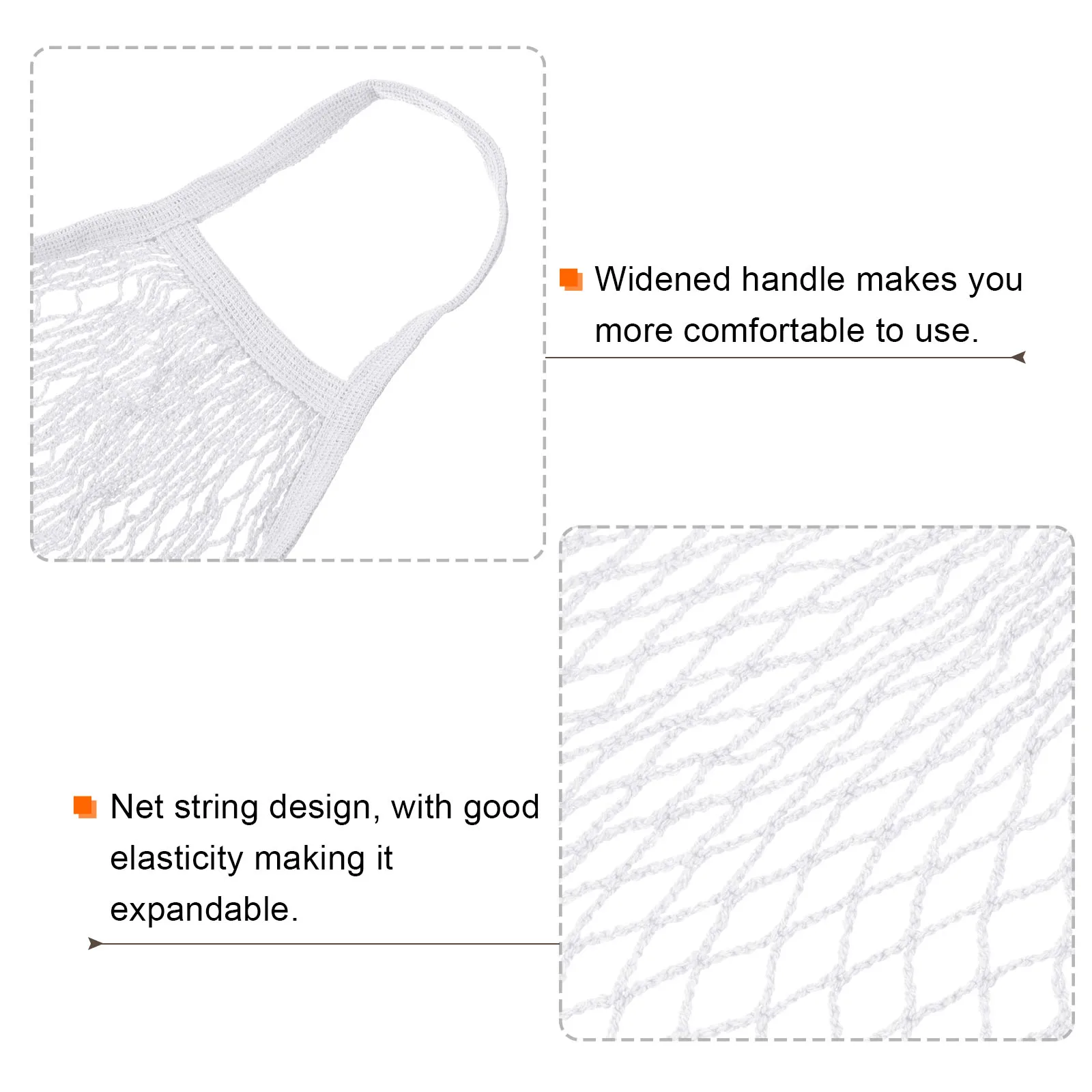 حقيبة شبكية قطنية، مقاس 15 × 13.8 بوصة، قابلة لإعادة الاستخدام وقابلة للغسل، منظم أكياس البقالة لتسوق الفواكه والخضروات