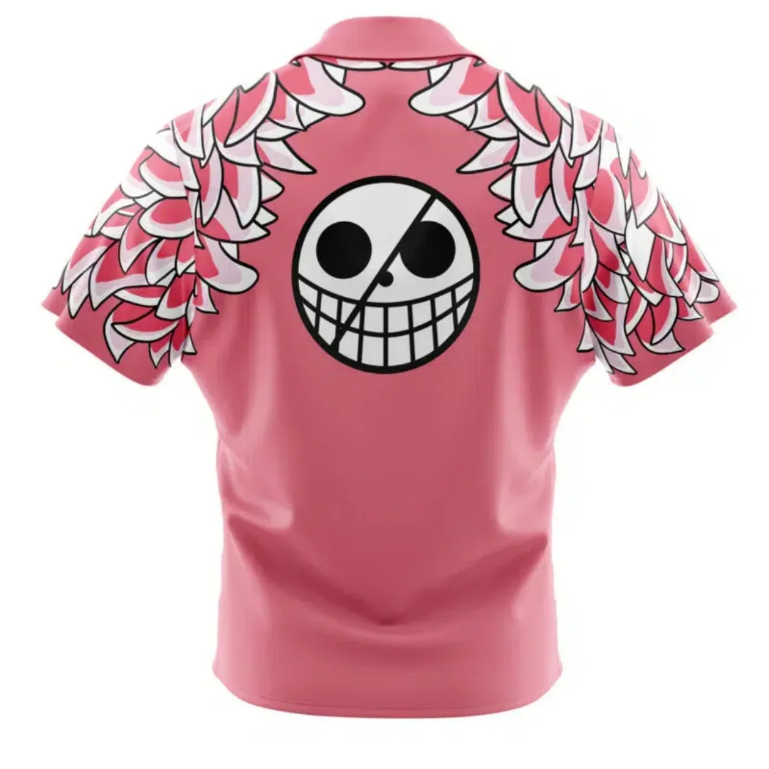 Summer Men's One Piece Hawaiian Shirt Anime Group Print Short Sleeve Casual Anime Kids Clothes Loose Tropical Vacation Shirt
